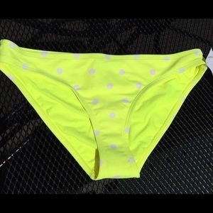 Aerie Swim Neon Yellow Polka Dot Bikini Bottom-XL